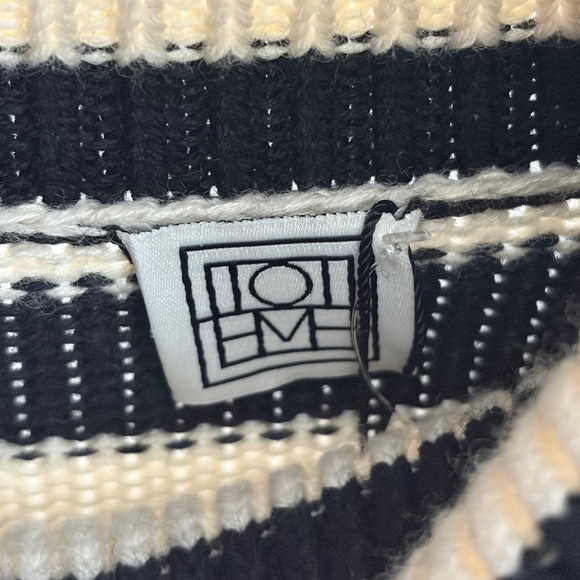 TOTEME Striped Wool Blend Turtleneck Sweater - XSmall - Picture 6 of 7
